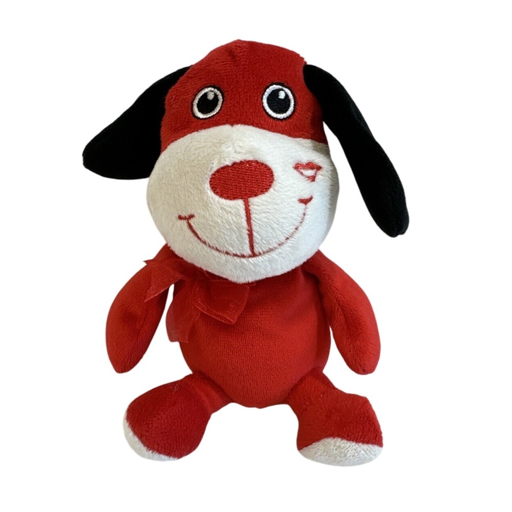 Red Puppy Dog‎ Plush Valentine's Day Stuffed Animal Toy Embroidered Heart Cheek